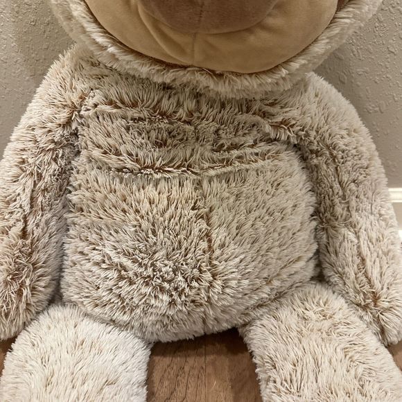 HUGE Goffa Plush Sloth 38" Soft Stuffed Animal Jumbo Sloth Gold Eyes Tan Brown - Picture 7 of 12